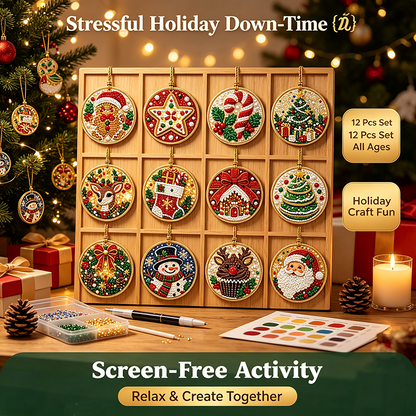 🎄✨6Pcs Christmas DIY Diamond Painting Ornaments Kit, Xmas Tree Hanging Pendant🎄