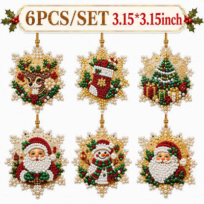 🎄✨6Pcs Christmas DIY Diamond Painting Ornaments Kit, Xmas Tree Hanging Pendant🎄