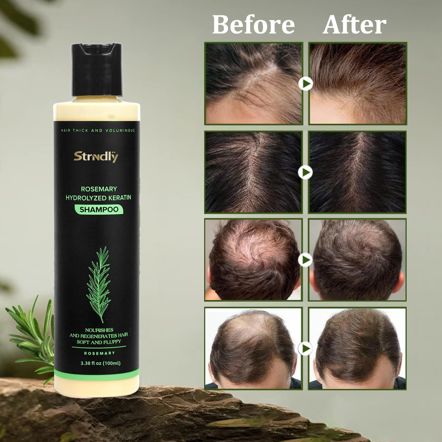 🔥LAST DAY 50% OFF - Strndly® Organic Rosemary Hair Growth Shampoo